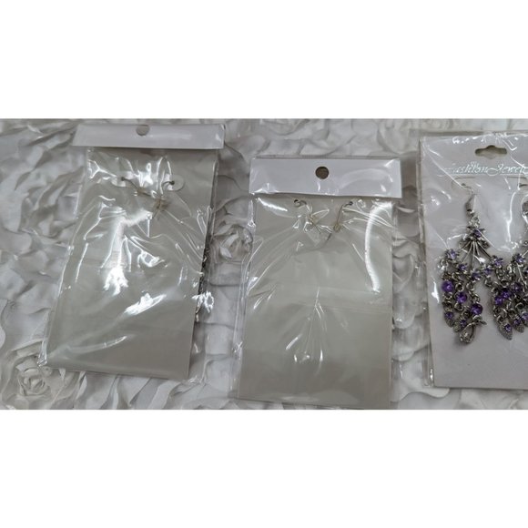 6 Assorted rhinestone dangle earrings NEW - Picture 5 of 10